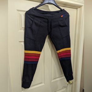 Flattering Aviator nation jogger sweatpants super cute stripes and fit